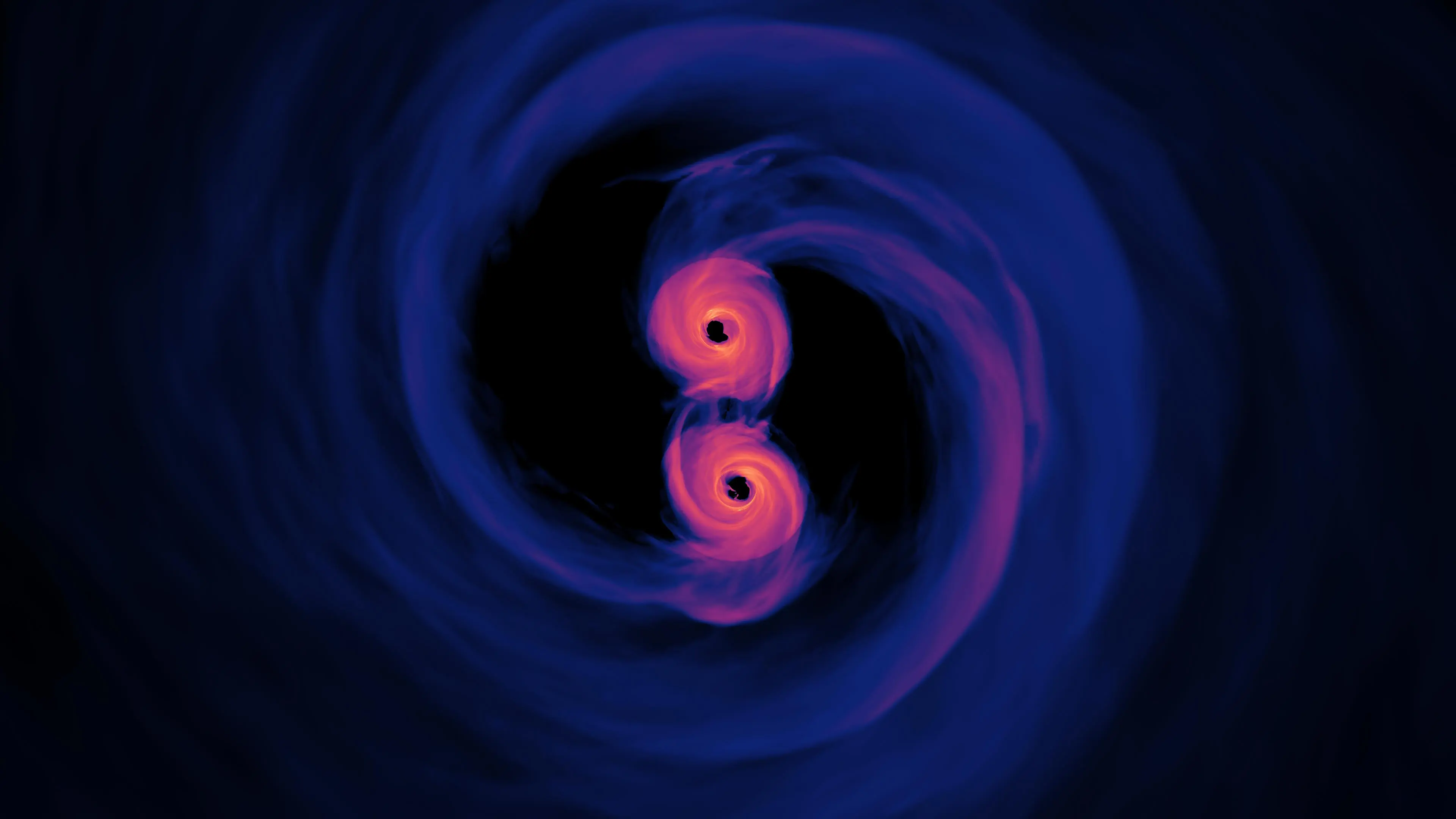 Gas density map showing BH merger event